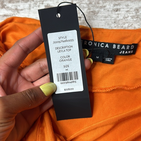 Veronica Beard Leyla Top Orange Medium NWT - Picture 3 of 6